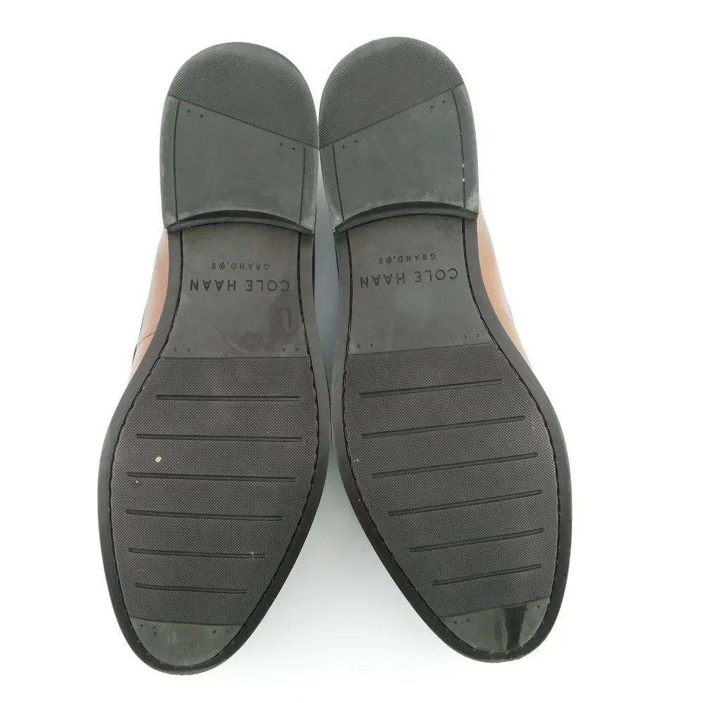 COLE HAAN Cognac Brown Leather Slip-on Penny Loafers Men's Shoes 11